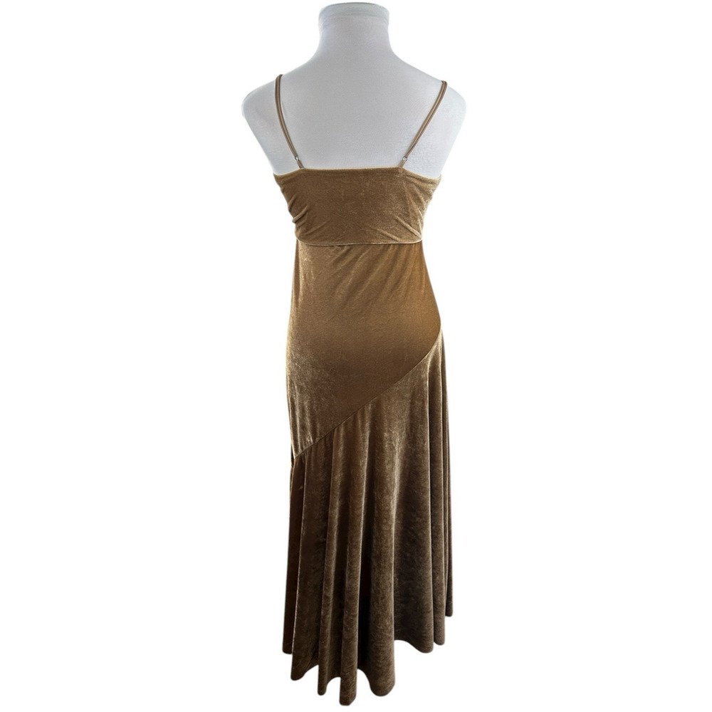 Mia Joy Crushed Velvet Maxi Sleeveless Dress Mocha Brown Women's Size Large - Picture 12 of 15